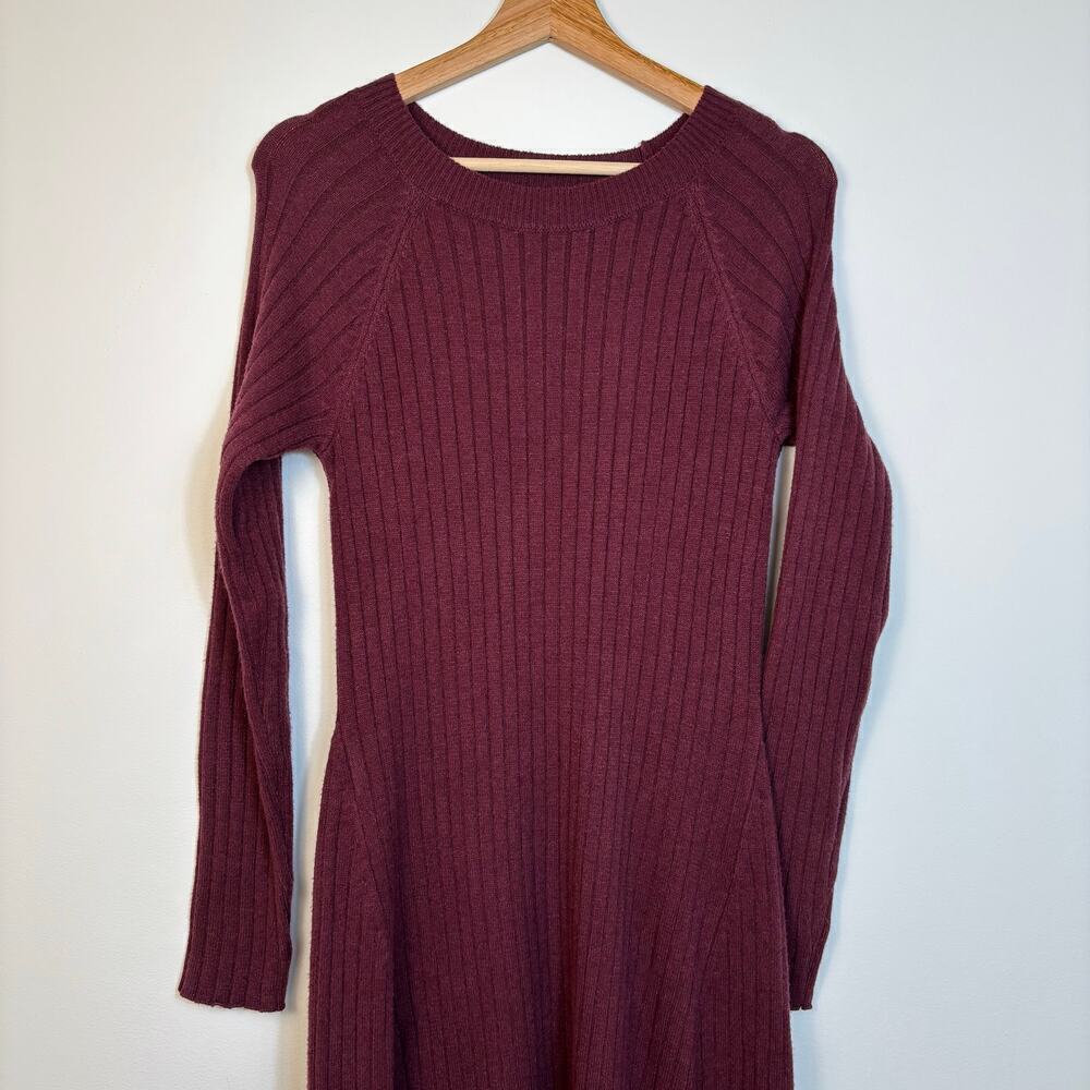 Lane Bryant Rib Sweater A Line Midi Dress Size 10/12 maroon Holiday Fall - Picture 7 of 13